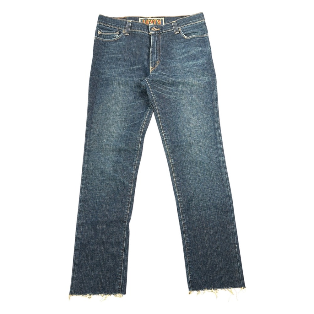 Levis 510 Super Skinny Jeans Mens 33x32 Dark Wash Raw Hem Denim Distressed